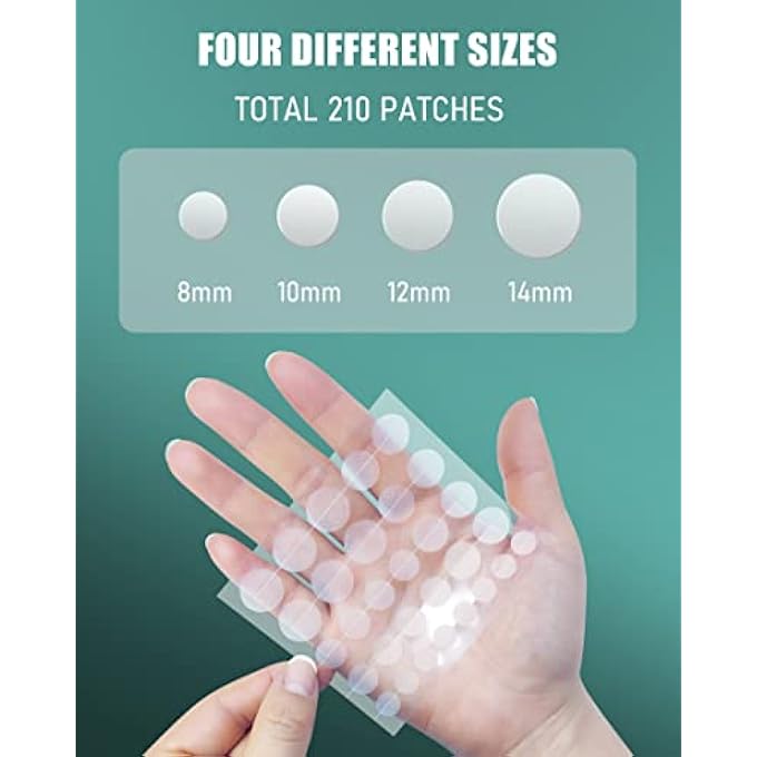 STRBOXONG PIMPLE PATCH 210 COUNTS 4 SIZES, HYDROCOLLIOD ACNE PATCH FOR FACE, INVISIBLE ZIT PATCH WITH TEA TREE OIL & CALENDULA OIL, BLEMISH PATCH, VEGAN AND CRUELTY FREE - Image 2